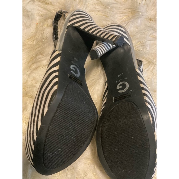 Black and white striped sling backs - Picture 6 of 7